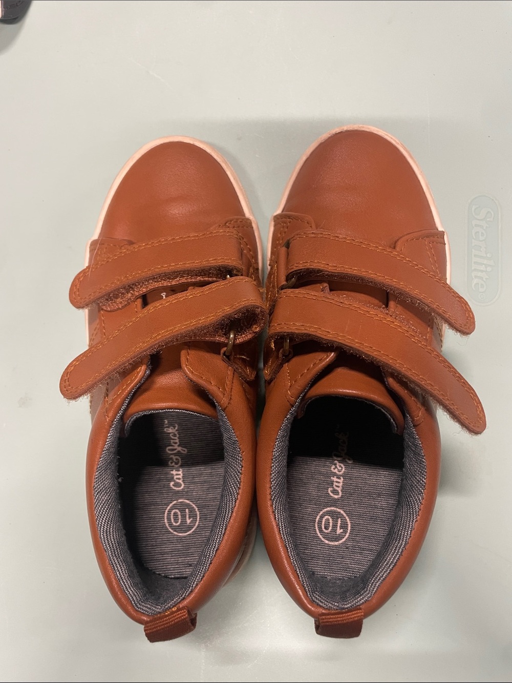 Cat & Jack Toddler/Tween Tan Brown Hook & Loop Sneakers